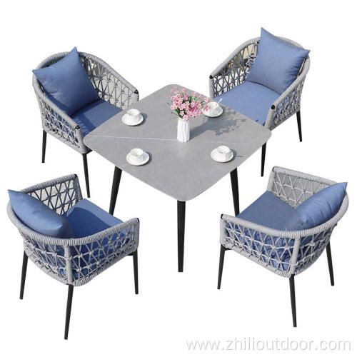 outdoor furniture patio set rope woven dining chair